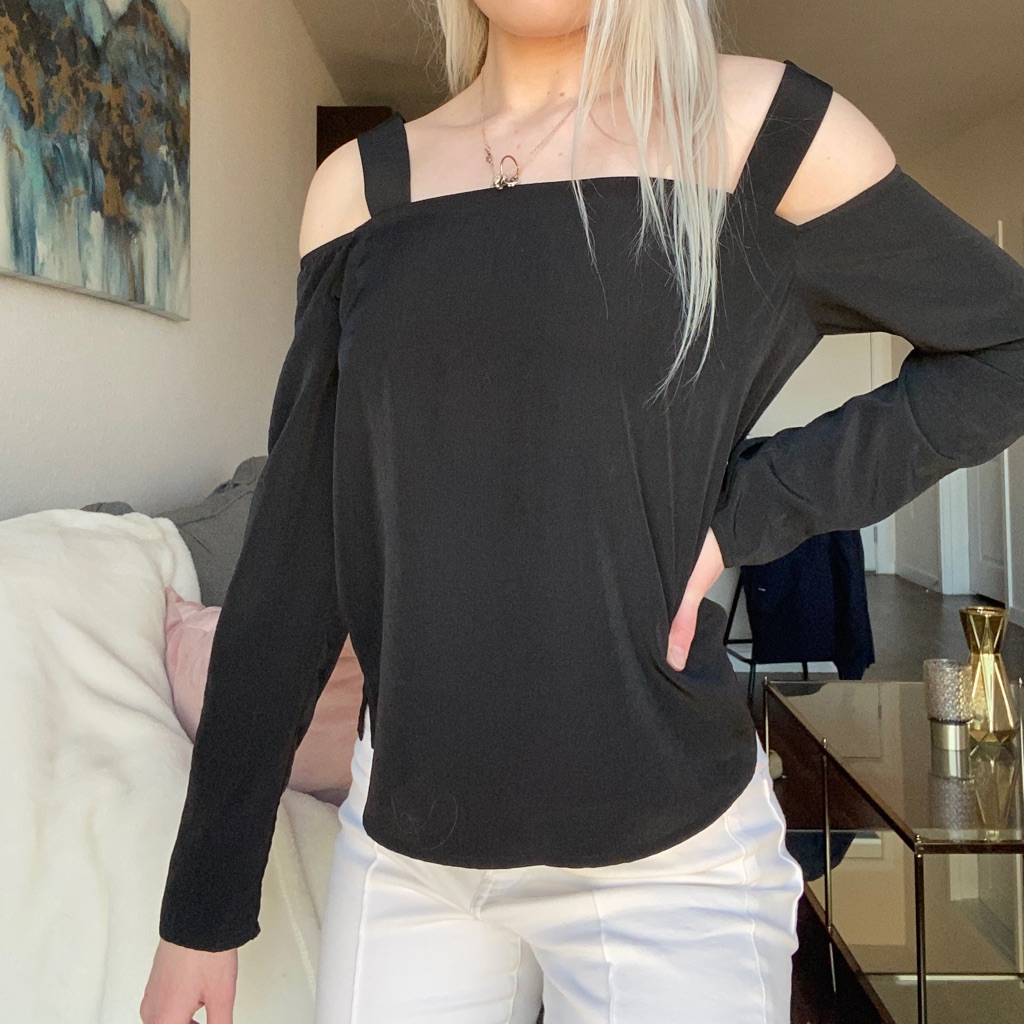 Black Off The Shoulder Reversible Top